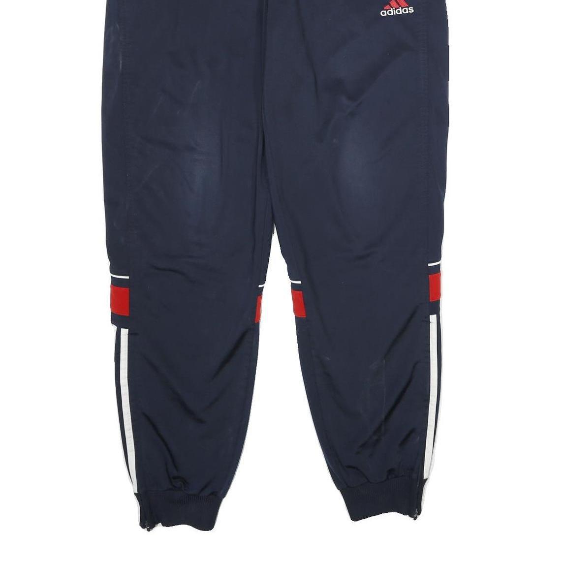 ADIDAS Mens Joggers Navy Blue & Red Slim Tapered M W30 L32 Sports Casual