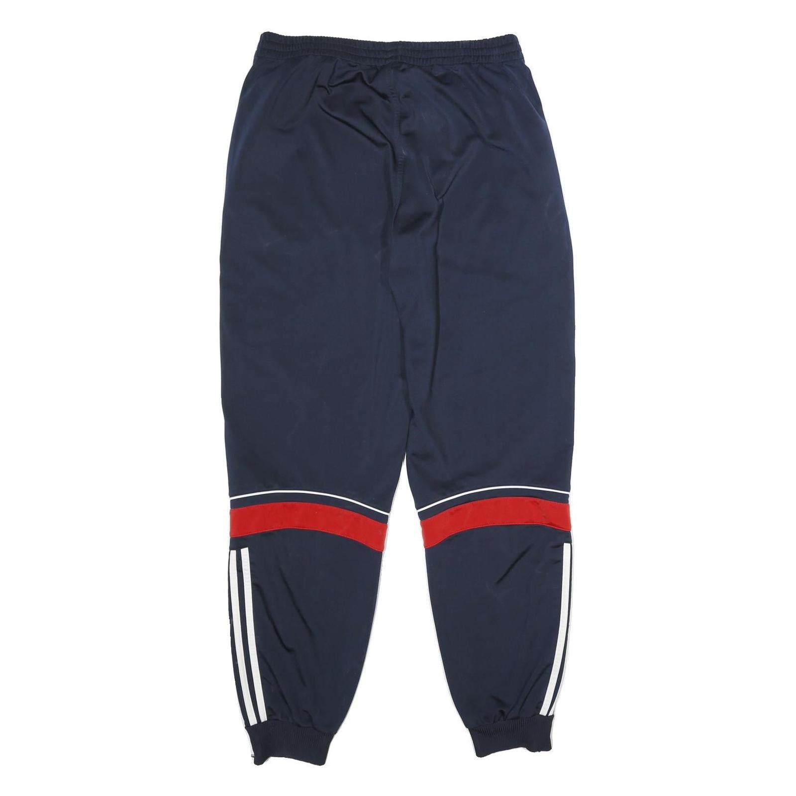 ADIDAS Mens Joggers Navy Blue & Red Slim Tapered M W30 L32 Sports Casual