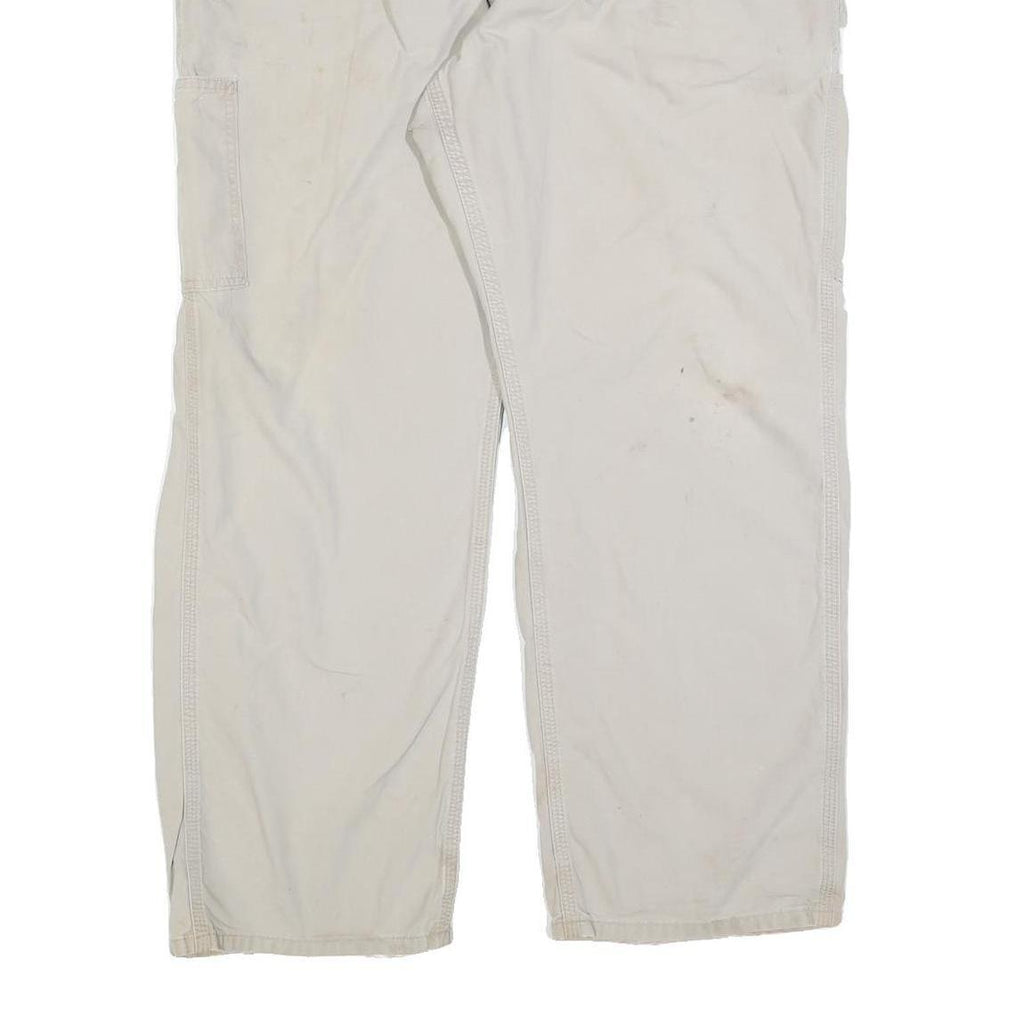 CARHARTT Mens Cotton Blend Beige Loose Straight Trousers W38 L30 Workwear