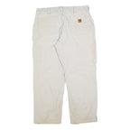 CARHARTT Mens Cotton Blend Beige Loose Straight Trousers W38 L30 Workwear