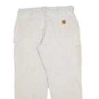 CARHARTT Mens Cotton Blend Beige Loose Straight Trousers W38 L30 Workwear