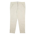 MOSCHINO Womens Cotton Blend Cream Regular Trousers W36 L29 Zip Pockets