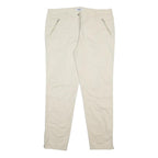 MOSCHINO Womens Cotton Blend Cream Regular Trousers W36 L29 Zip Pockets