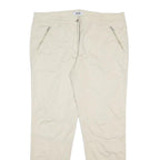 MOSCHINO Womens Cotton Blend Cream Regular Trousers W36 L29 Zip Pockets