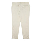 MOSCHINO Womens Cotton Blend Cream Regular Trousers W36 L29 Zip Pockets