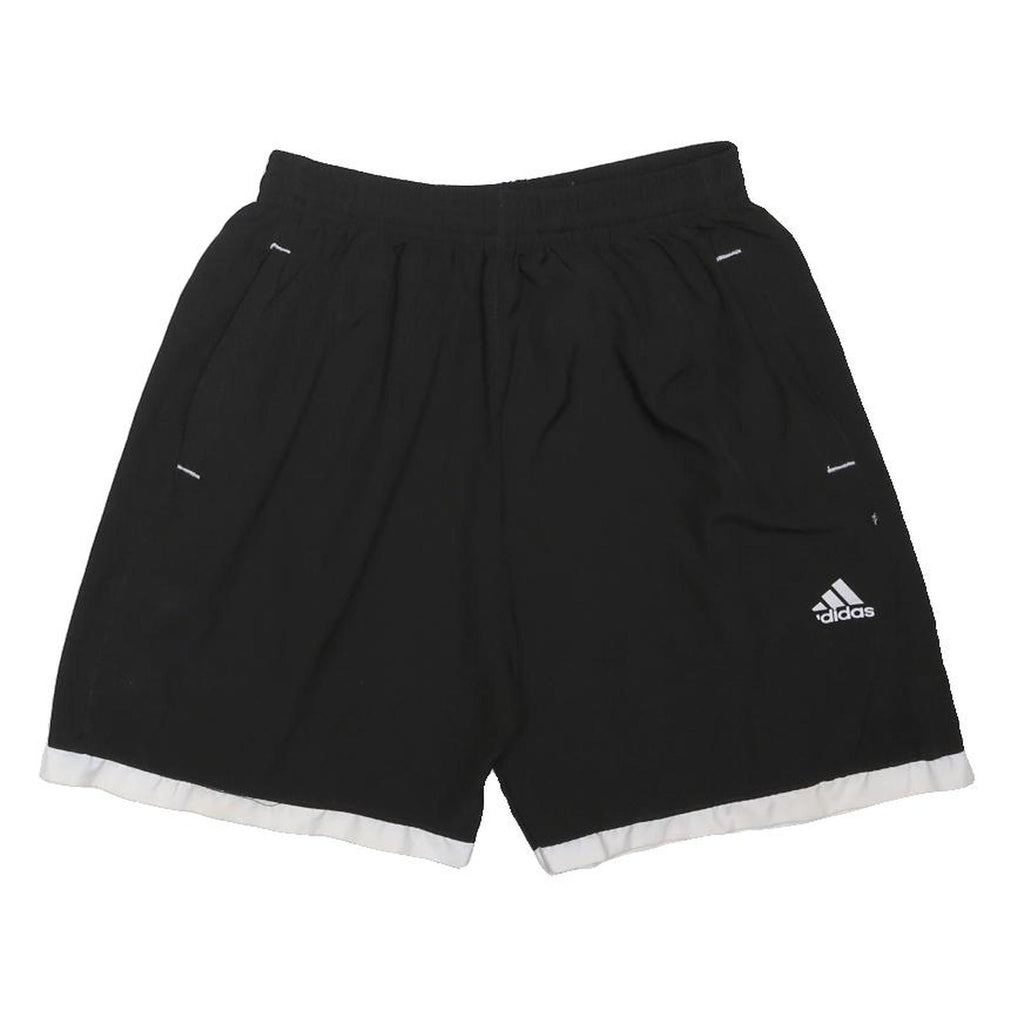 ADIDAS Girls Black & White Casual Shorts XL W26 Polyester Blend Sports Logo