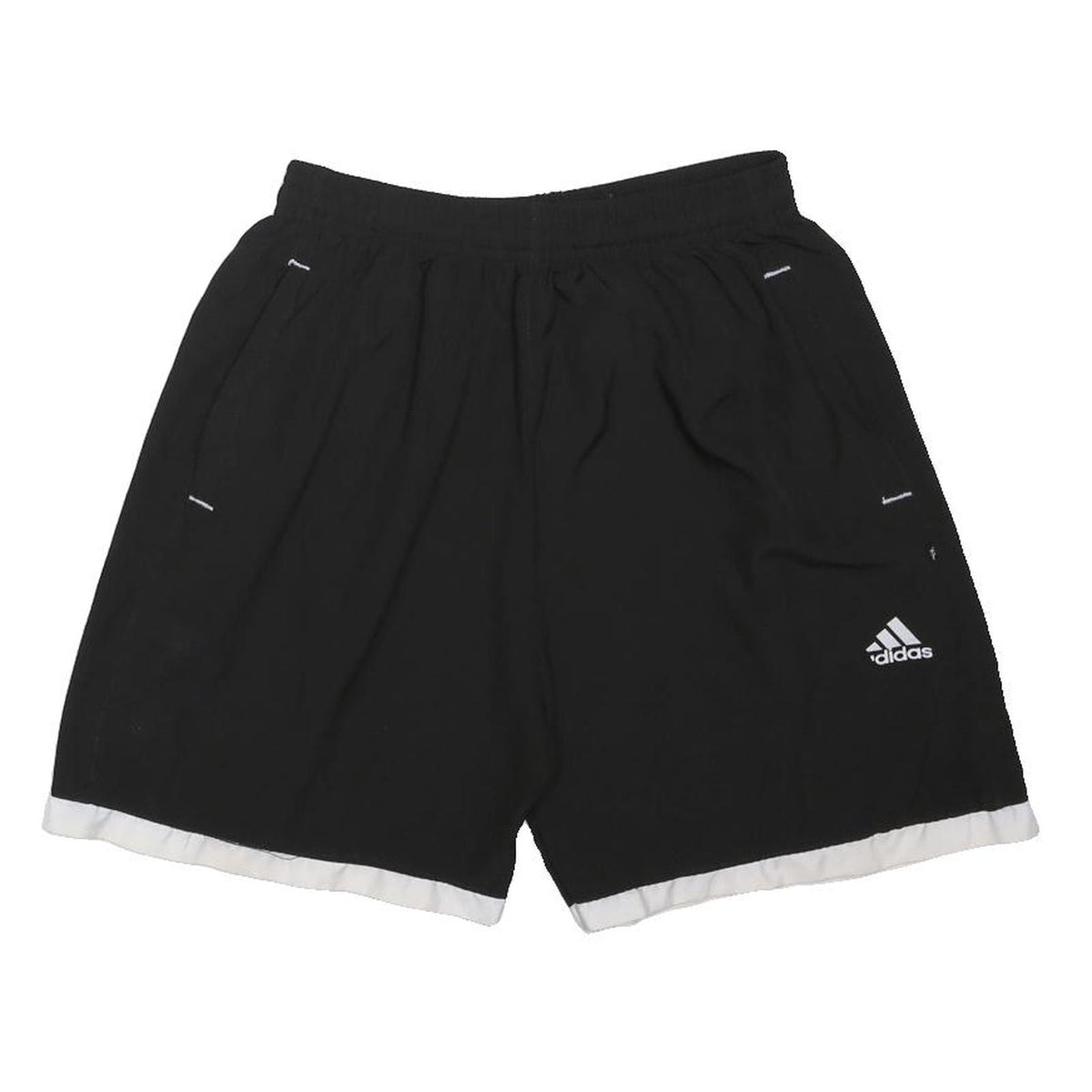 ADIDAS Girls Black & White Casual Shorts XL W26 Polyester Blend Sports Logo