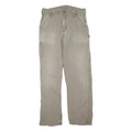 CARHARTT Mens Cotton Blend Khaki Regular Straight Trousers W32 L33 Workwear Zip