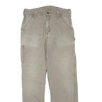 CARHARTT Mens Cotton Blend Khaki Regular Straight Trousers W32 L33 Workwear Zip
