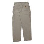 CARHARTT Mens Cotton Blend Khaki Regular Straight Trousers W32 L33 Workwear Zip
