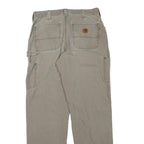 CARHARTT Mens Cotton Blend Khaki Regular Straight Trousers W32 L33 Workwear Zip