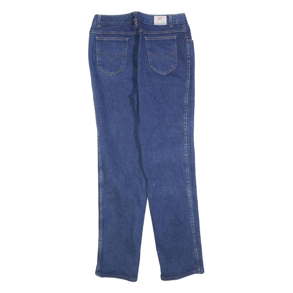 MAD JEANS Womens Blue Regular Straight Denim Medium W28 L30 Cotton Blend Zip