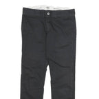 DICKIES Mens Cotton Black Slim Straight Trousers W30 L28 Workwear Zip Closure