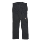 DICKIES Mens Cotton Black Slim Straight Trousers W30 L28 Workwear Zip Closure