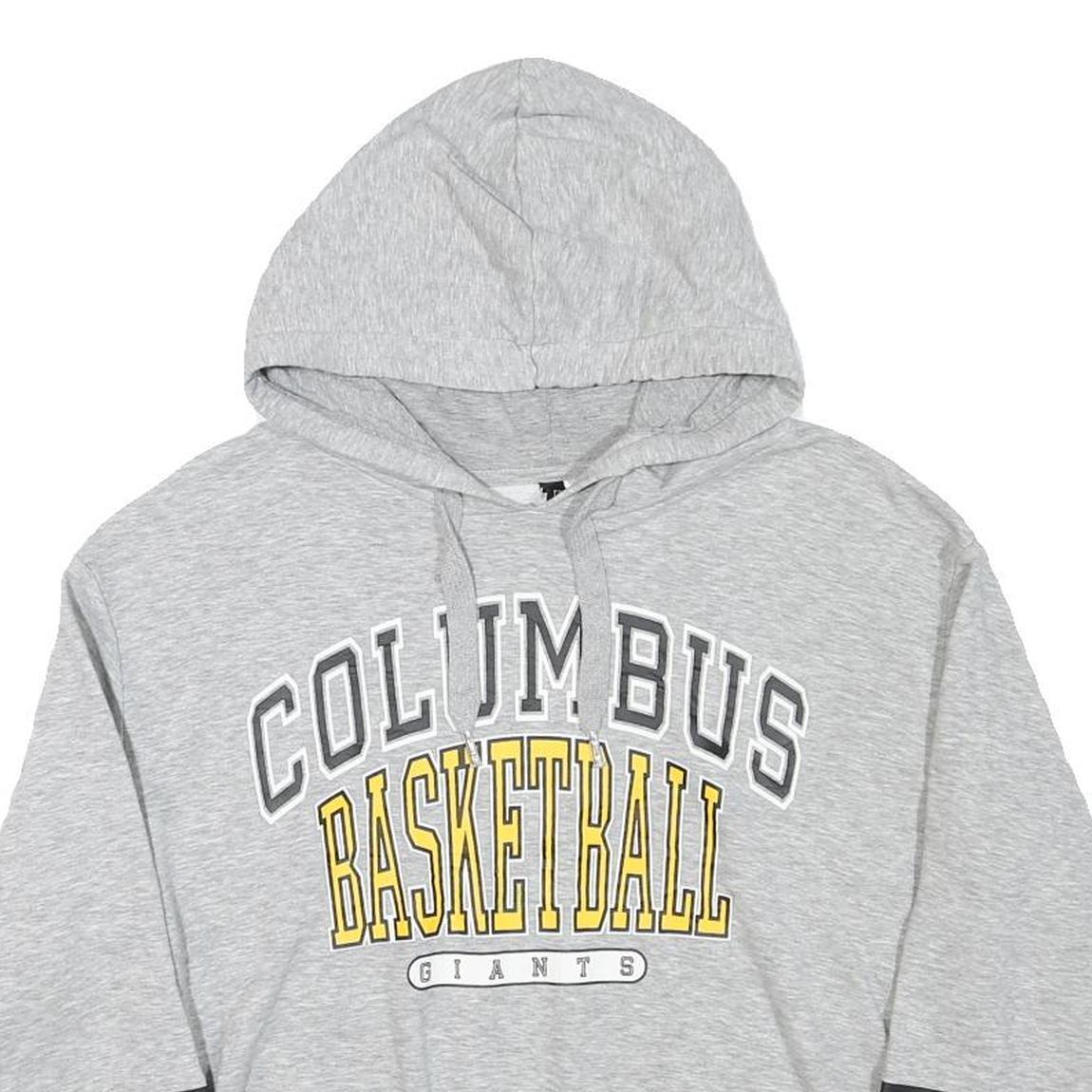 H&M Womens Grey Columbus Basketball Hoodie M Sporty Casual Cotton Blend