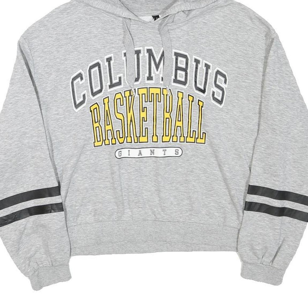 H&M Womens Grey Columbus Basketball Hoodie M Sporty Casual Cotton Blend