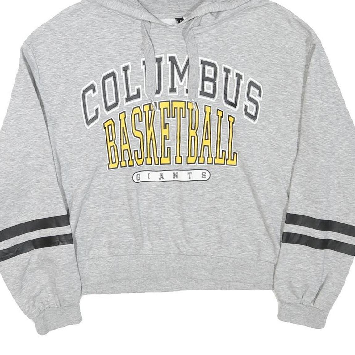H&M Womens Grey Columbus Basketball Hoodie M Sporty Casual Cotton Blend
