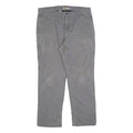 CARHARTT Mens Grey Relaxed Fit Straight Trousers W36 L30 Cotton Blend Zip Casual