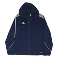 ADIDAS Mens Navy Blue Hooded Zip Jacket XL Polyester Blend Sports Activewear
