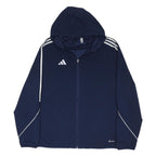 ADIDAS Mens Navy Blue Hooded Zip Jacket XL Polyester Blend Sports Activewear