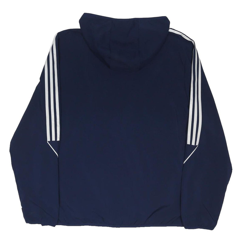 ADIDAS Mens Navy Blue Hooded Zip Jacket XL Polyester Blend Sports Activewear