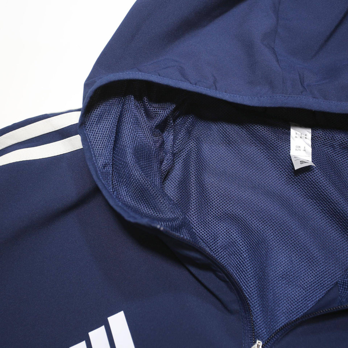 ADIDAS Mens Navy Blue Hooded Zip Jacket XL Polyester Blend Sports Activewear