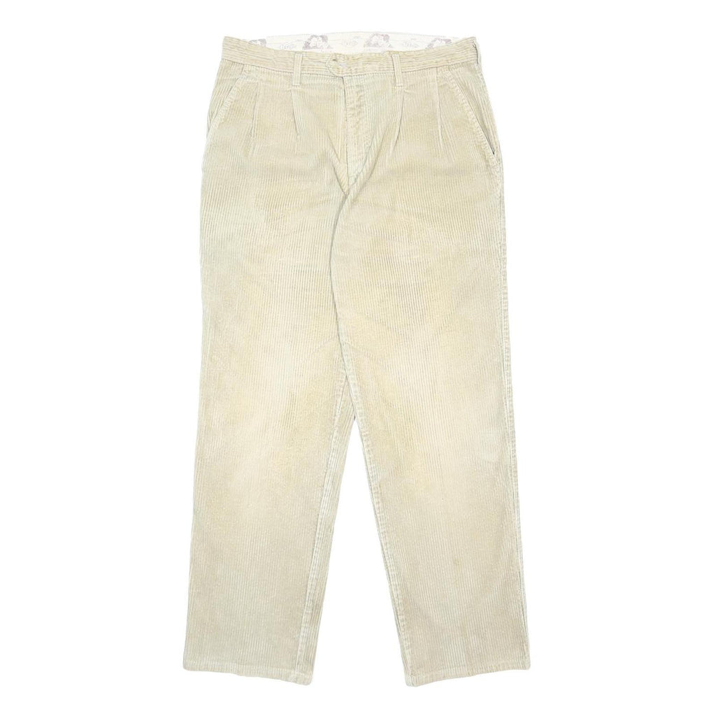 LEE COOPER Mens Cotton Beige Relaxed Straight Trousers W32 L31 Classic Casual