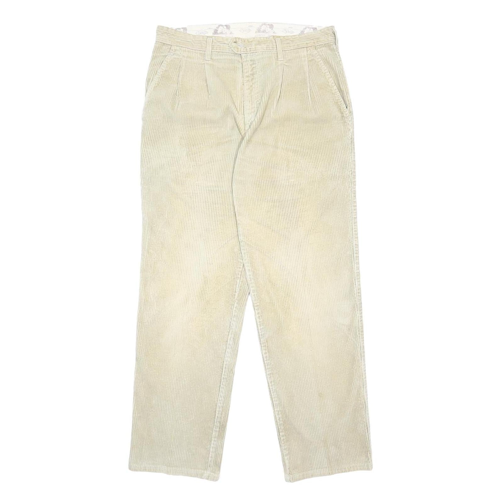 LEE COOPER Mens Cotton Beige Relaxed Straight Trousers W32 L31 Classic Casual