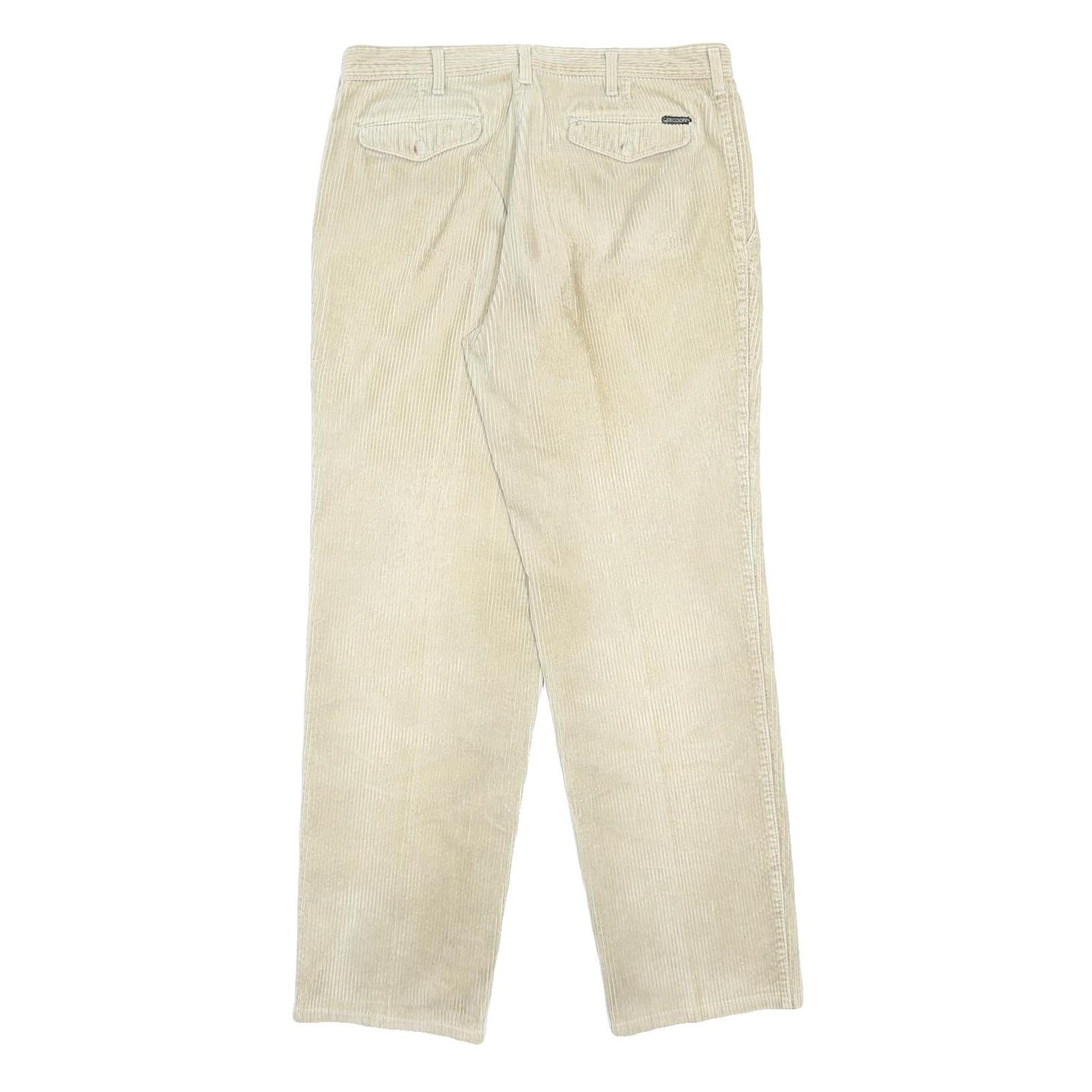 LEE COOPER Mens Cotton Beige Relaxed Straight Trousers W32 L31 Classic Casual