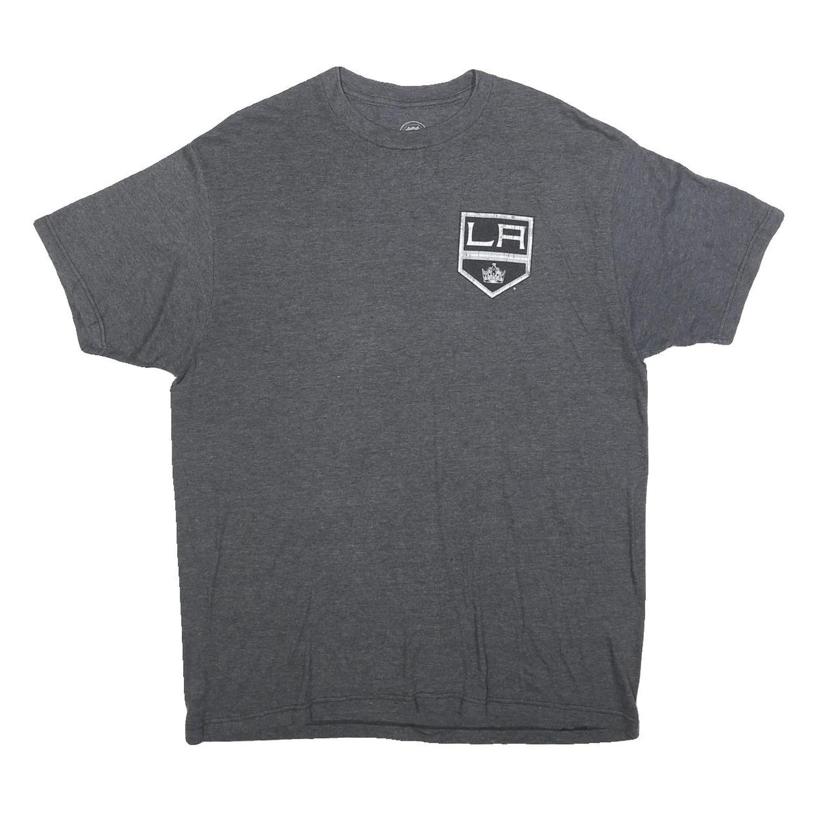 NHL Mens Grey Los Angeles Kings Graphic T-Shirt L Short Sleeve Crew Neck Sports