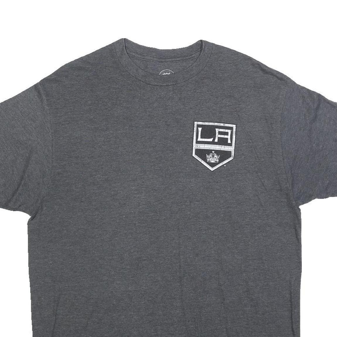NHL Mens Grey Los Angeles Kings Graphic T-Shirt L Short Sleeve Crew Neck Sports