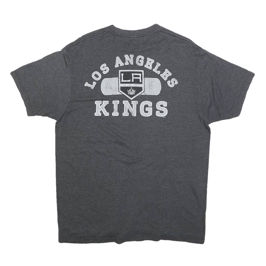 NHL Mens Grey Los Angeles Kings Graphic T-Shirt L Short Sleeve Crew Neck Sports