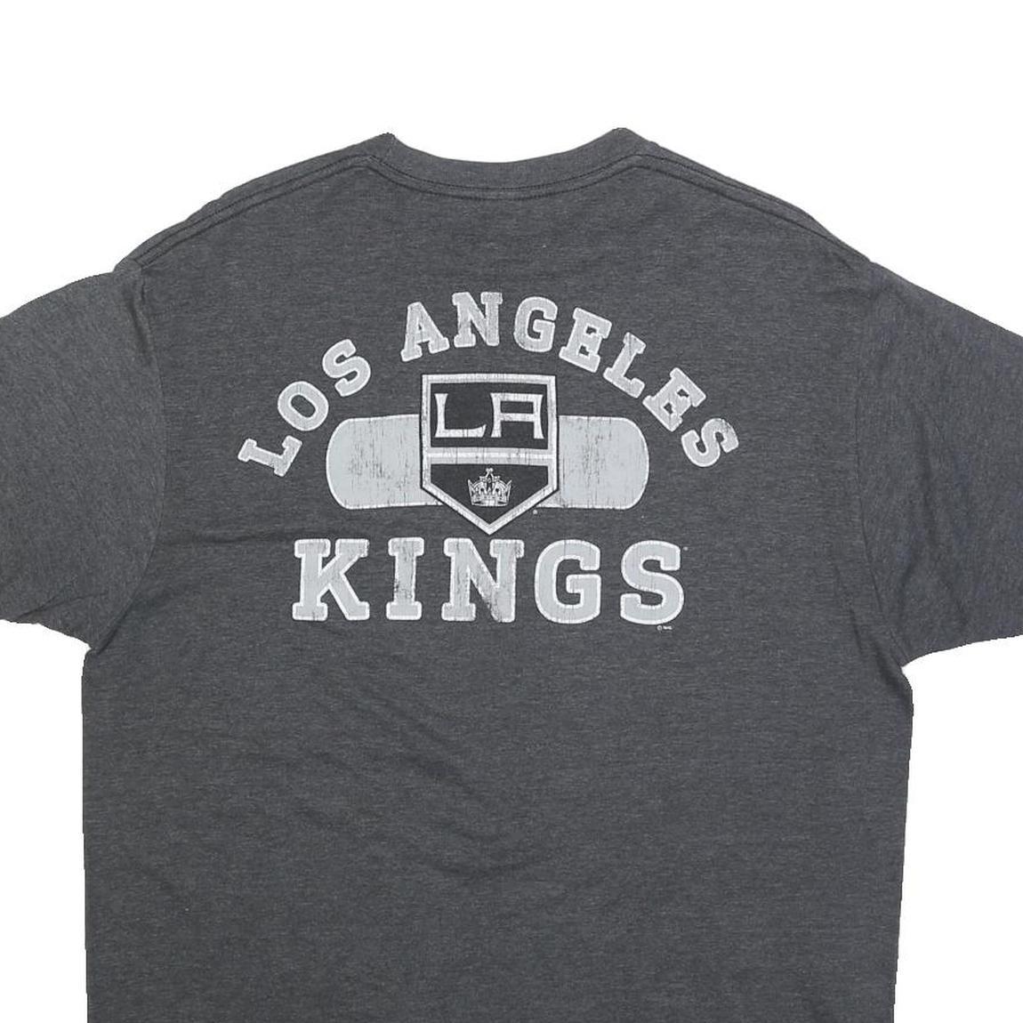 NHL Mens Grey Los Angeles Kings Graphic T-Shirt L Short Sleeve Crew Neck Sports