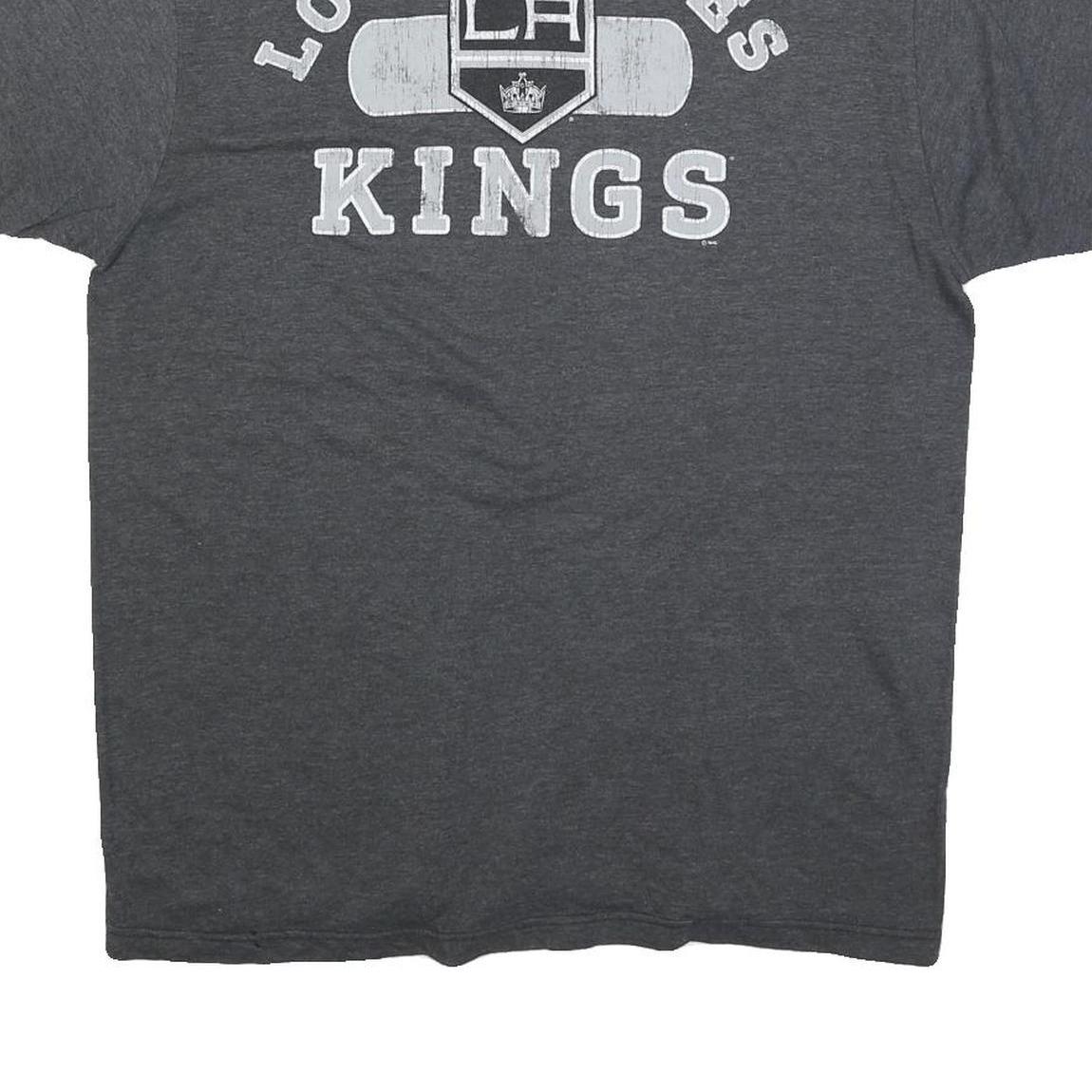 NHL Mens Grey Los Angeles Kings Graphic T-Shirt L Short Sleeve Crew Neck Sports