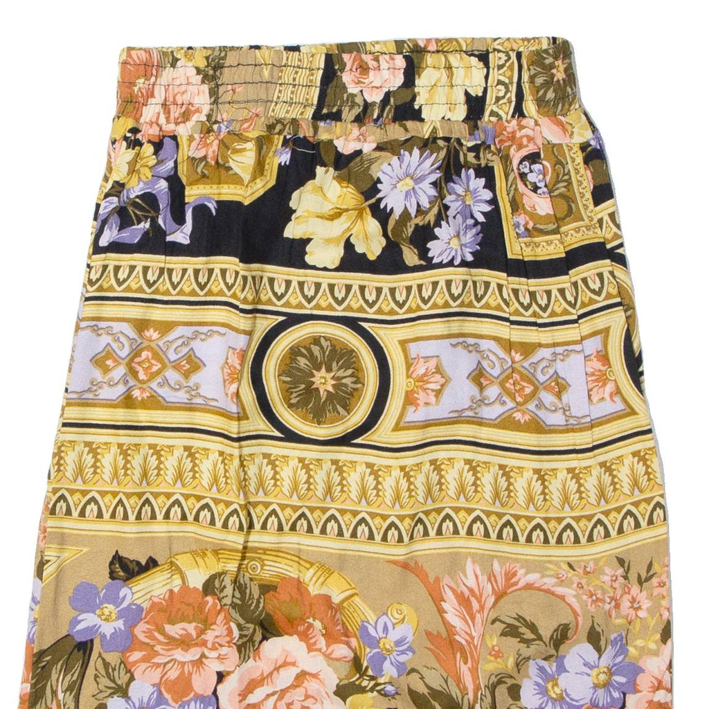 Womens Straight Skirt Beige Knee Length Floral S