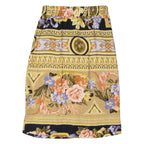 Womens Straight Skirt Beige Knee Length Floral S