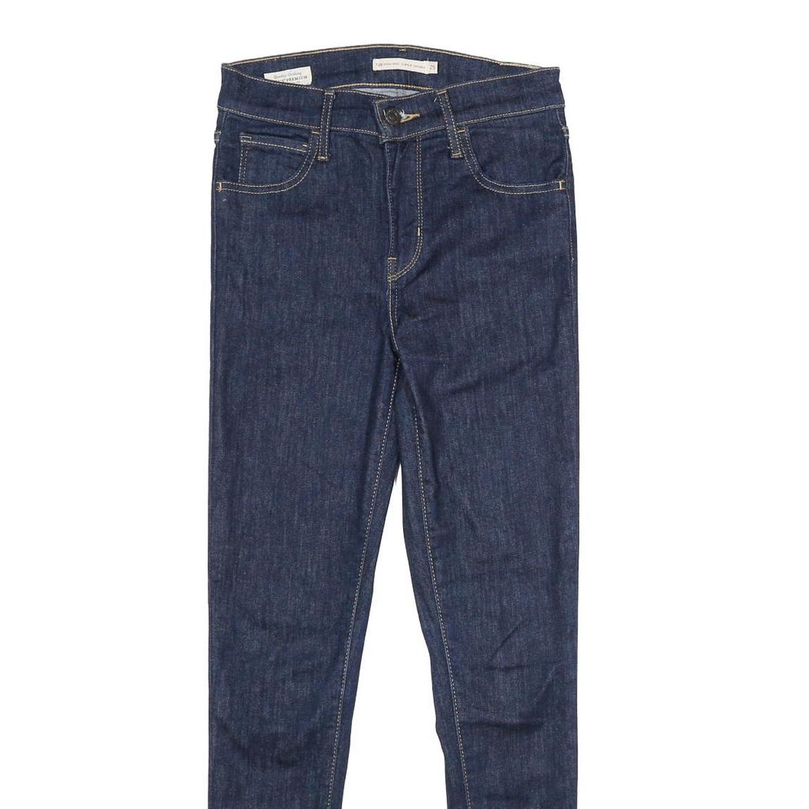 LEVI'S 720 High Rise Super Skinny Womens Jeans Blue Slim Skinny Denim Raw W25