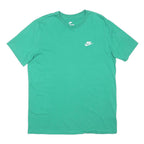 NIKE Mens Green Crew Neck Short Sleeve T-Shirt L Cotton Sport Casual