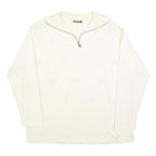 S & K COMPANY Womens White 1/4 Zip XL Cotton Blend Sweatshirt Pullover Casual