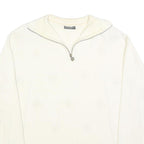 S & K COMPANY Womens White 1/4 Zip XL Cotton Blend Sweatshirt Pullover Casual