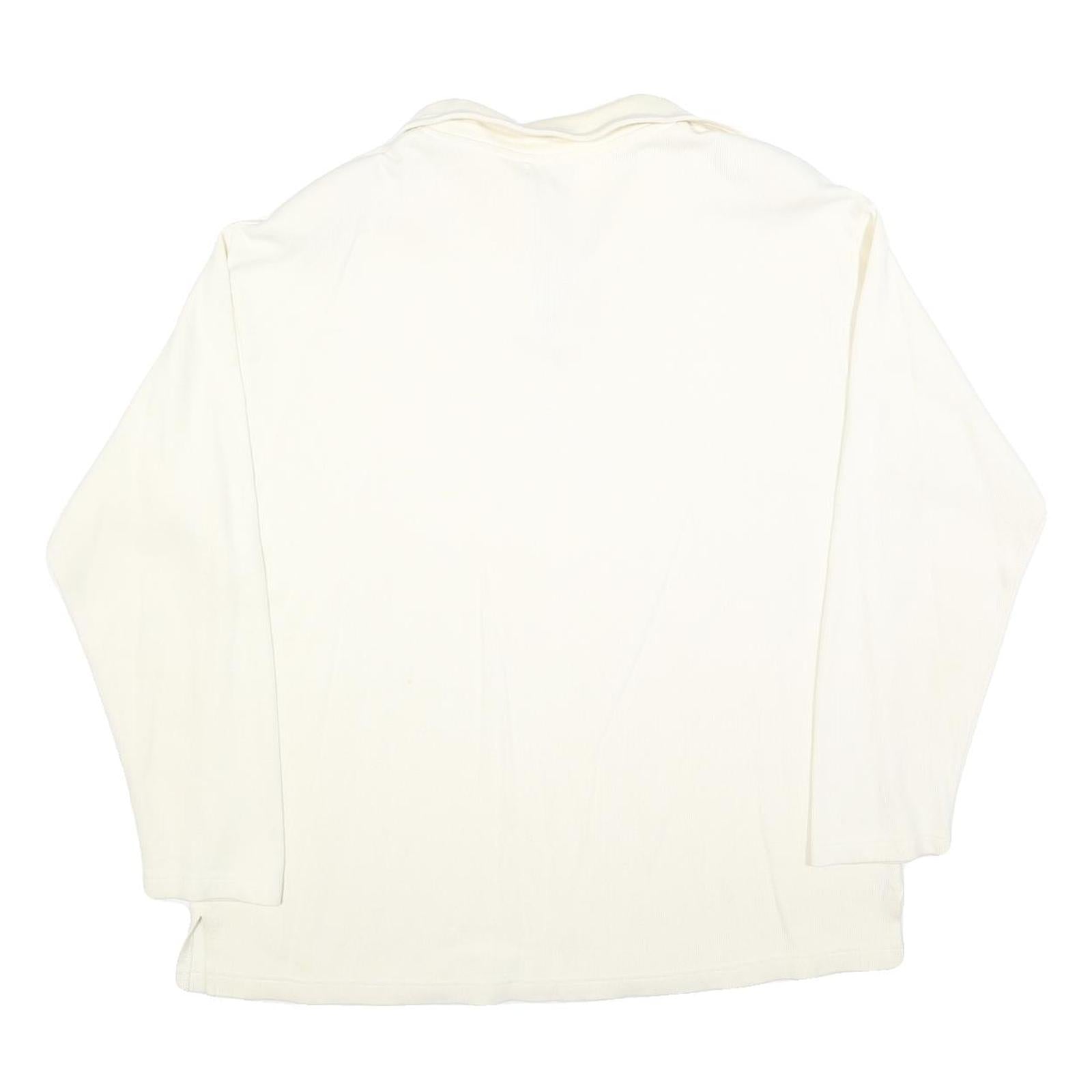 S & K COMPANY Womens White 1/4 Zip XL Cotton Blend Sweatshirt Pullover Casual