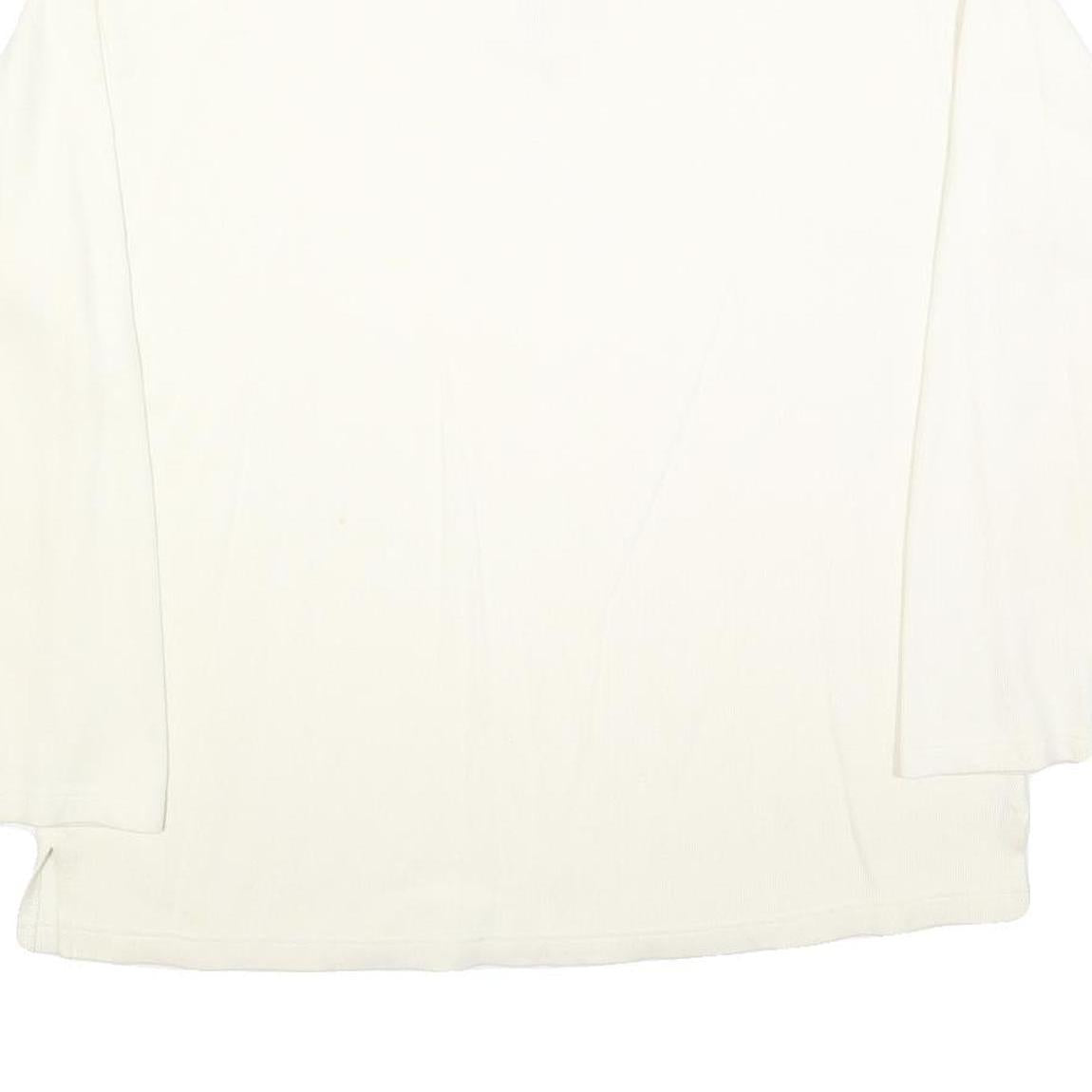 S & K COMPANY Womens White 1/4 Zip XL Cotton Blend Sweatshirt Pullover Casual