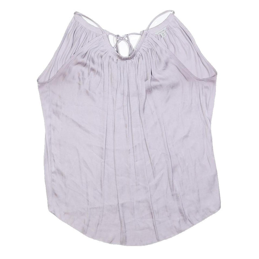 JIGSAW Womens Lilac Cold Shoulder Top Sleeveless Round Neck UK 8 Summer