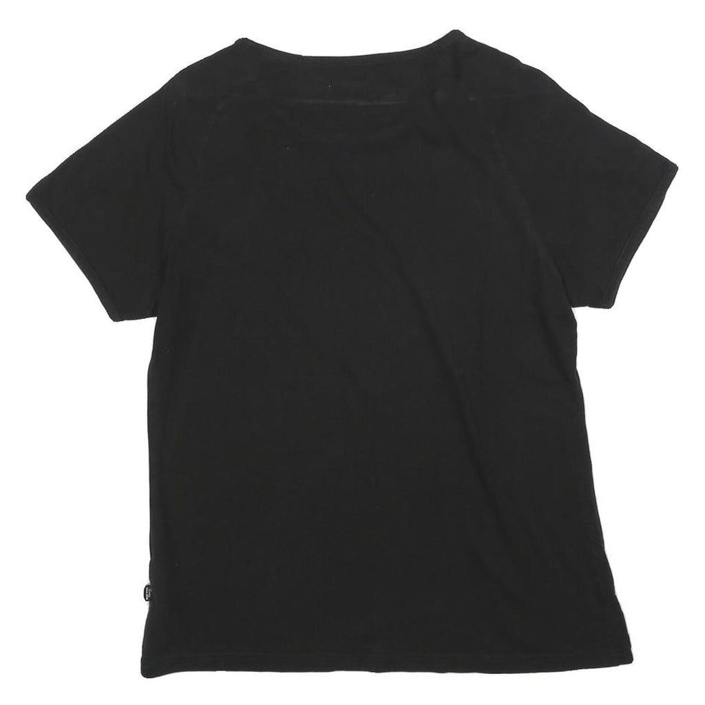 PUMA Womens Black & White Graphic T-Shirt L Short Sleeve Crew Neck Sportswear