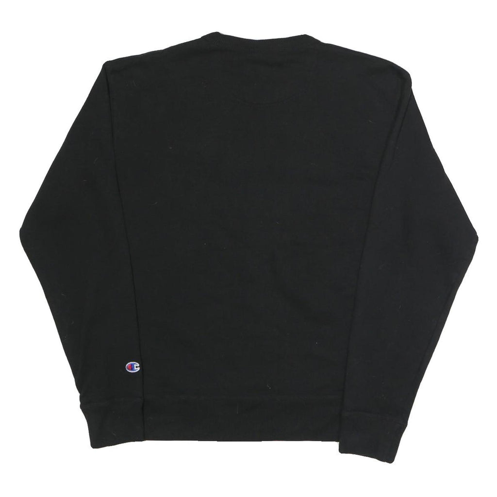 CHAMPION Mens Black Cotton Blend Crew Neck M Logo Sweatshirt
