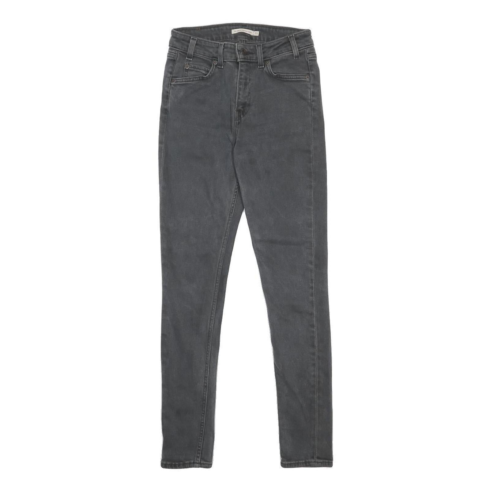 LEVI'S 721 Womens Jeans Black Slim Skinny Denim W25 L30 Stretch Cotton Blend