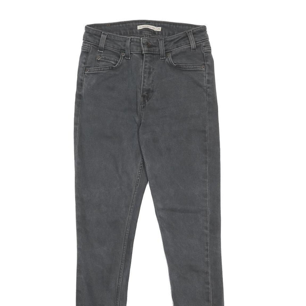 LEVI'S 721 Womens Jeans Black Slim Skinny Denim W25 L30 Stretch Cotton Blend