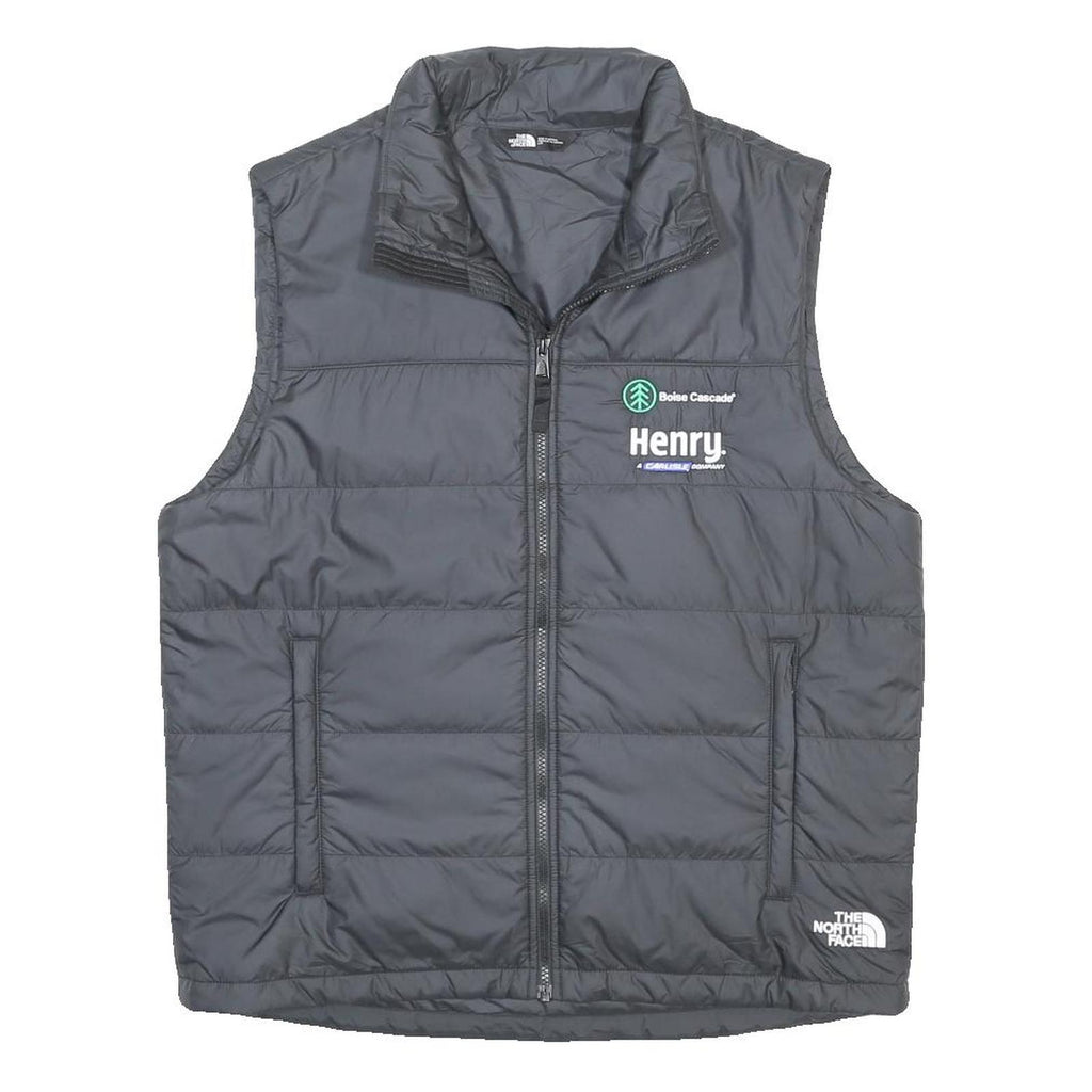 THE NORTH FACE Mens Black Puffer Gilet L Polyester Outdoor Zip Up Vest