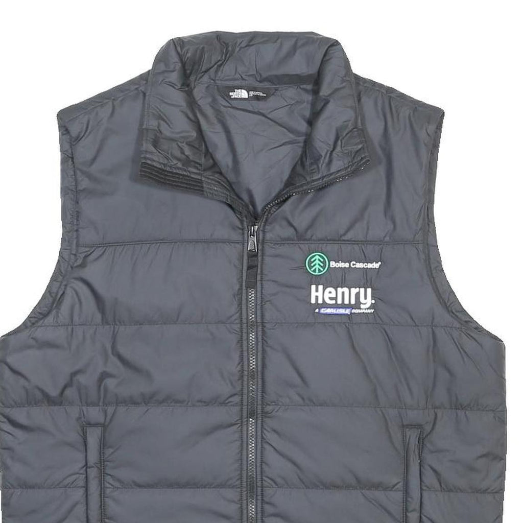THE NORTH FACE Mens Black Puffer Gilet L Polyester Outdoor Zip Up Vest