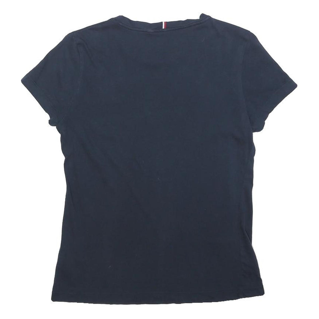 TOMMY HILFIGER Womens Navy Blue T-Shirt XS Short Sleeve Crew Neck Classic Cotton